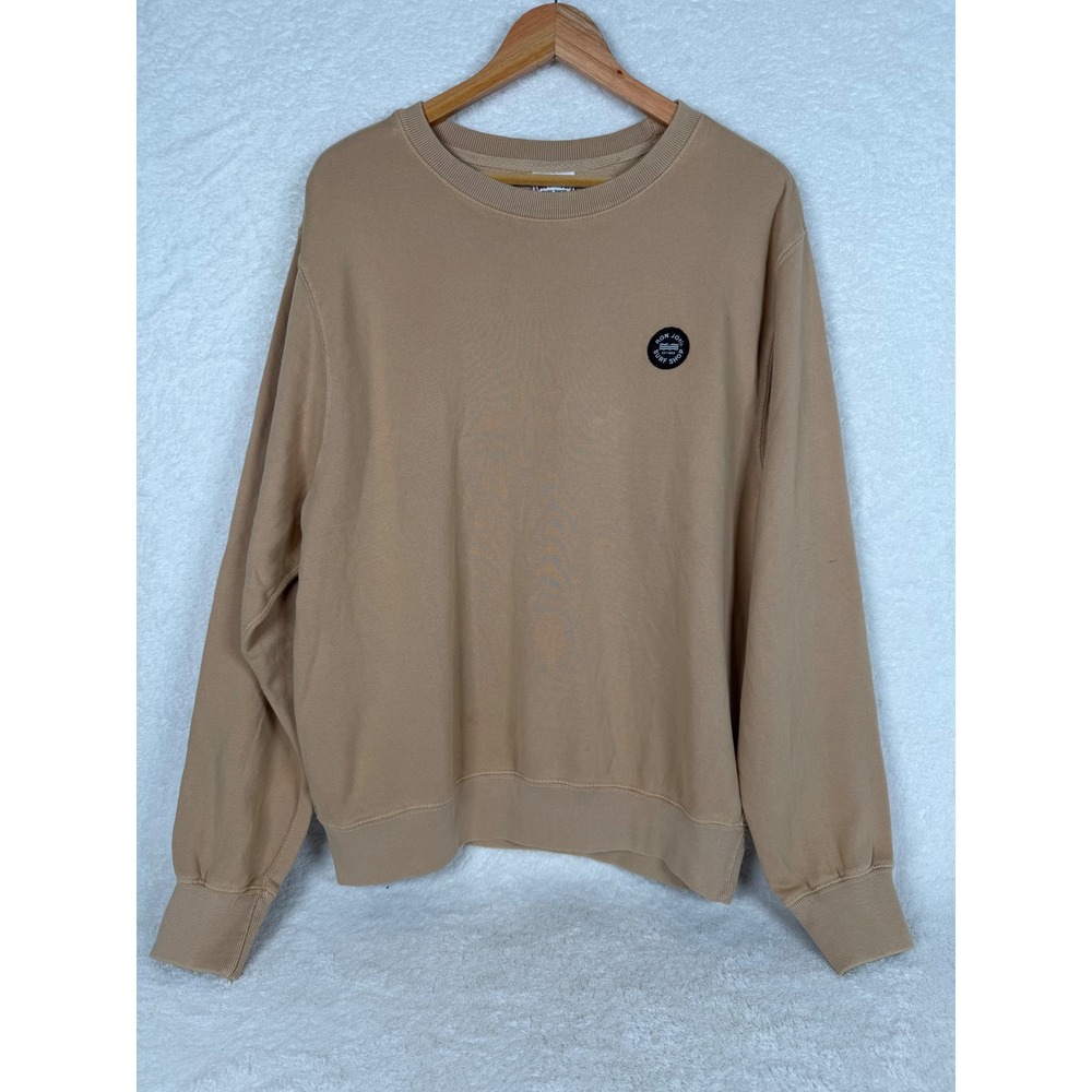Ron Jon Surf Shop Sweatshirt Mens L Tan Crewneck Pullover Logo A6006
